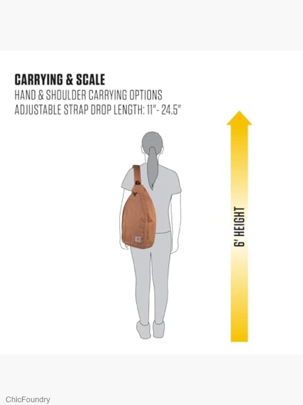 Heavy Duty Sling Bag Crossbody with Tablet Sleeve and Adjustable Strap